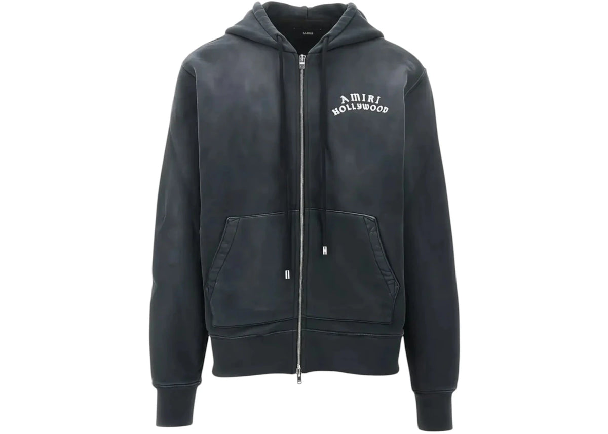 AMIRI Hollywood Zip Hoodie Black - vue 360