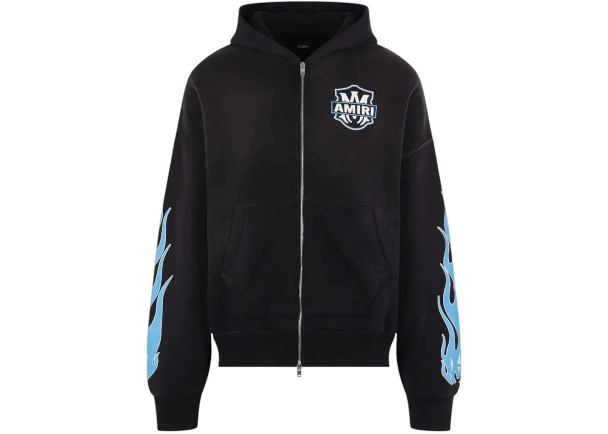 AMIRI Ma Flames Zip Hoodie Black - vue secondaire A
