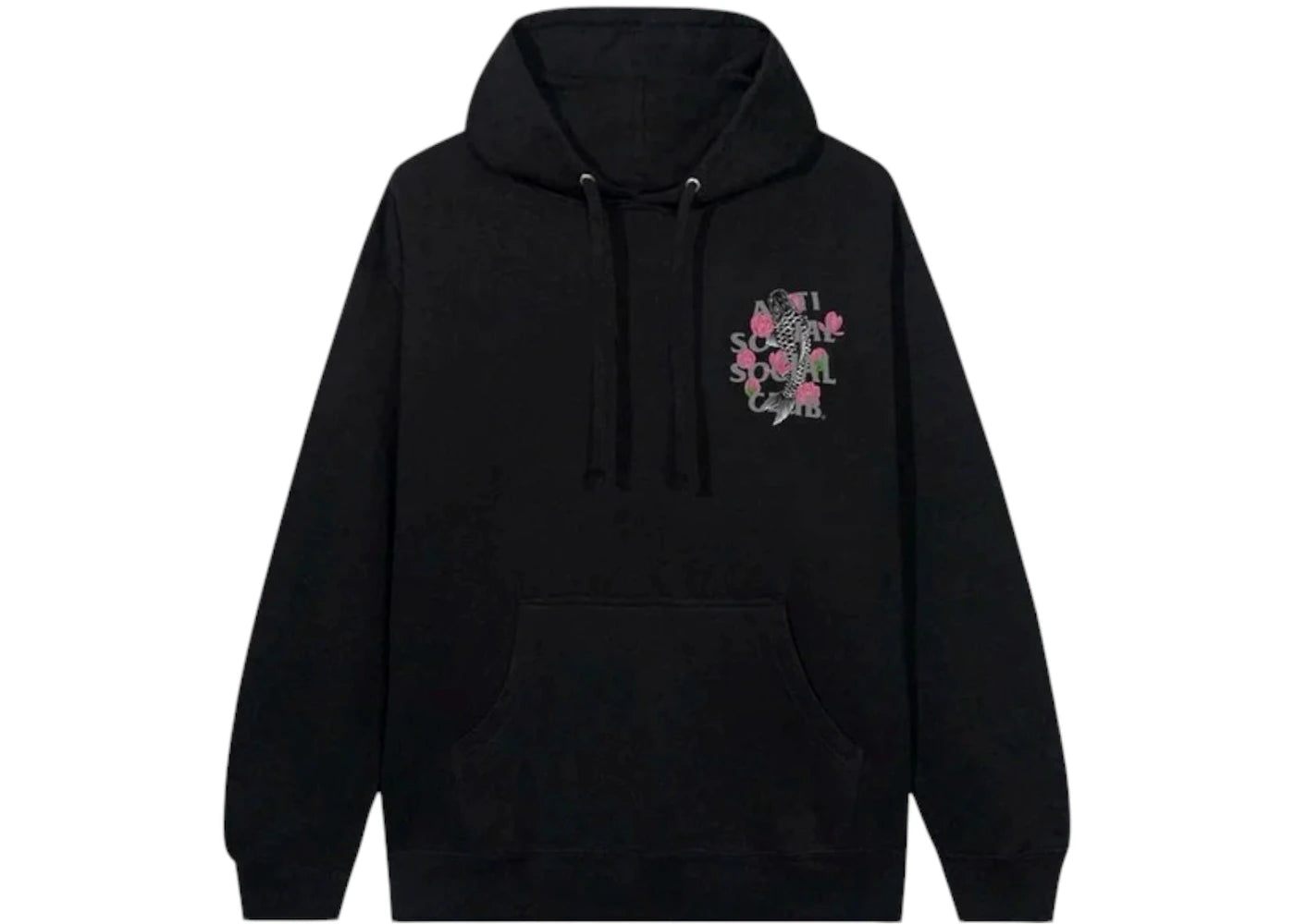 Anti Social Social Club 3M Reflective Japanese Koy Pullover Hoodie Black - vue secondaire B
