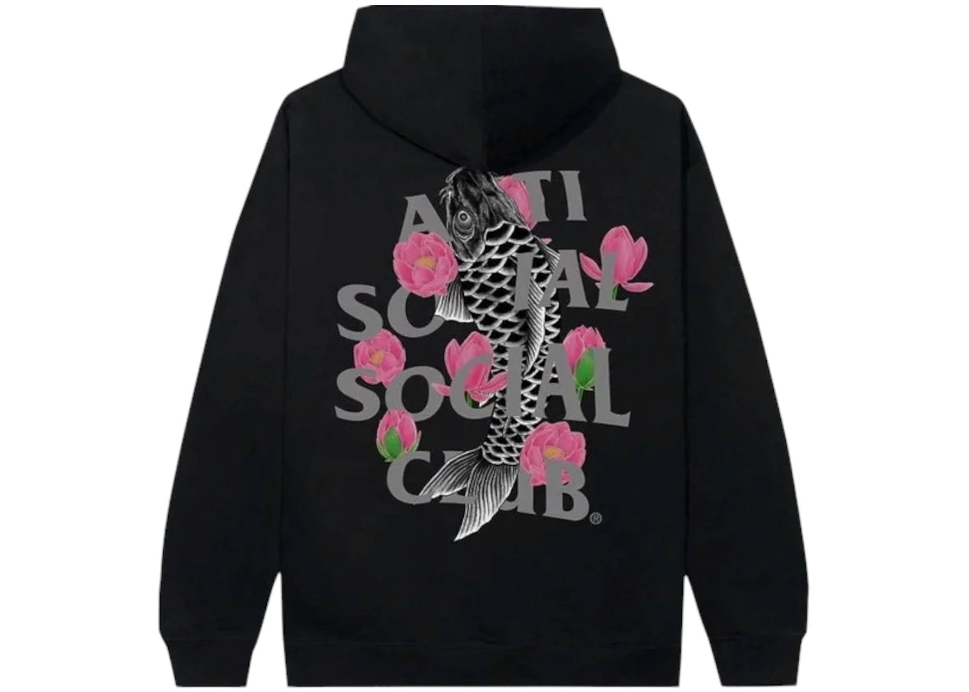 Anti Social Social Club 3M Reflective Japanese Koy Pullover Hoodie Black - vue secondaire A