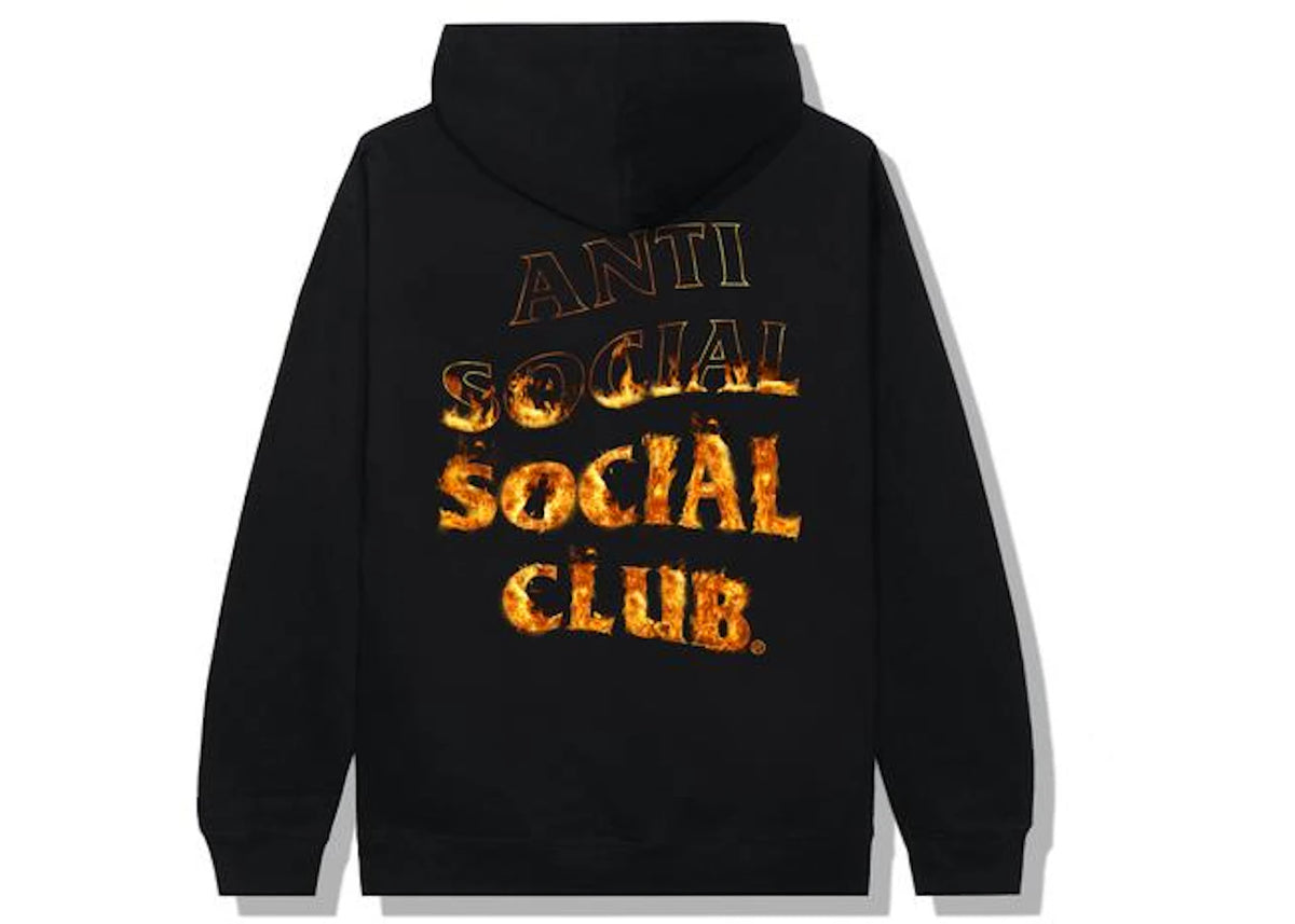 Anti Social Social Club A Fire Inside Flame Hoodie Black - vue secondaire B