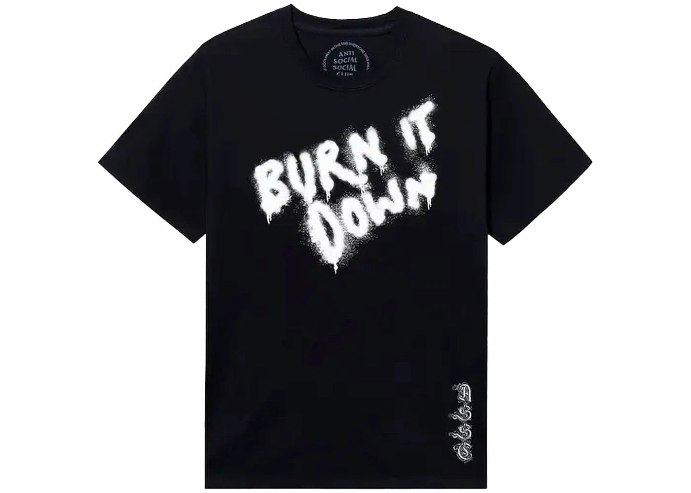 Anti Social Social Club Burn It Down Tee Black - vue secondaire B