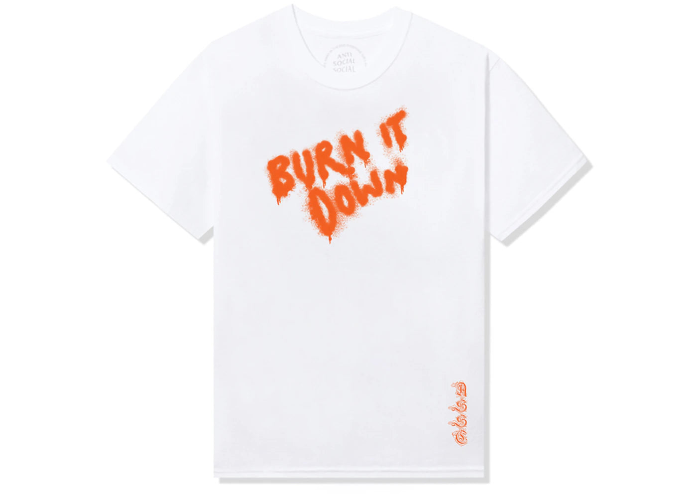 Anti Social Social Club Burn It Down Tee White/Orange - vue secondaire B