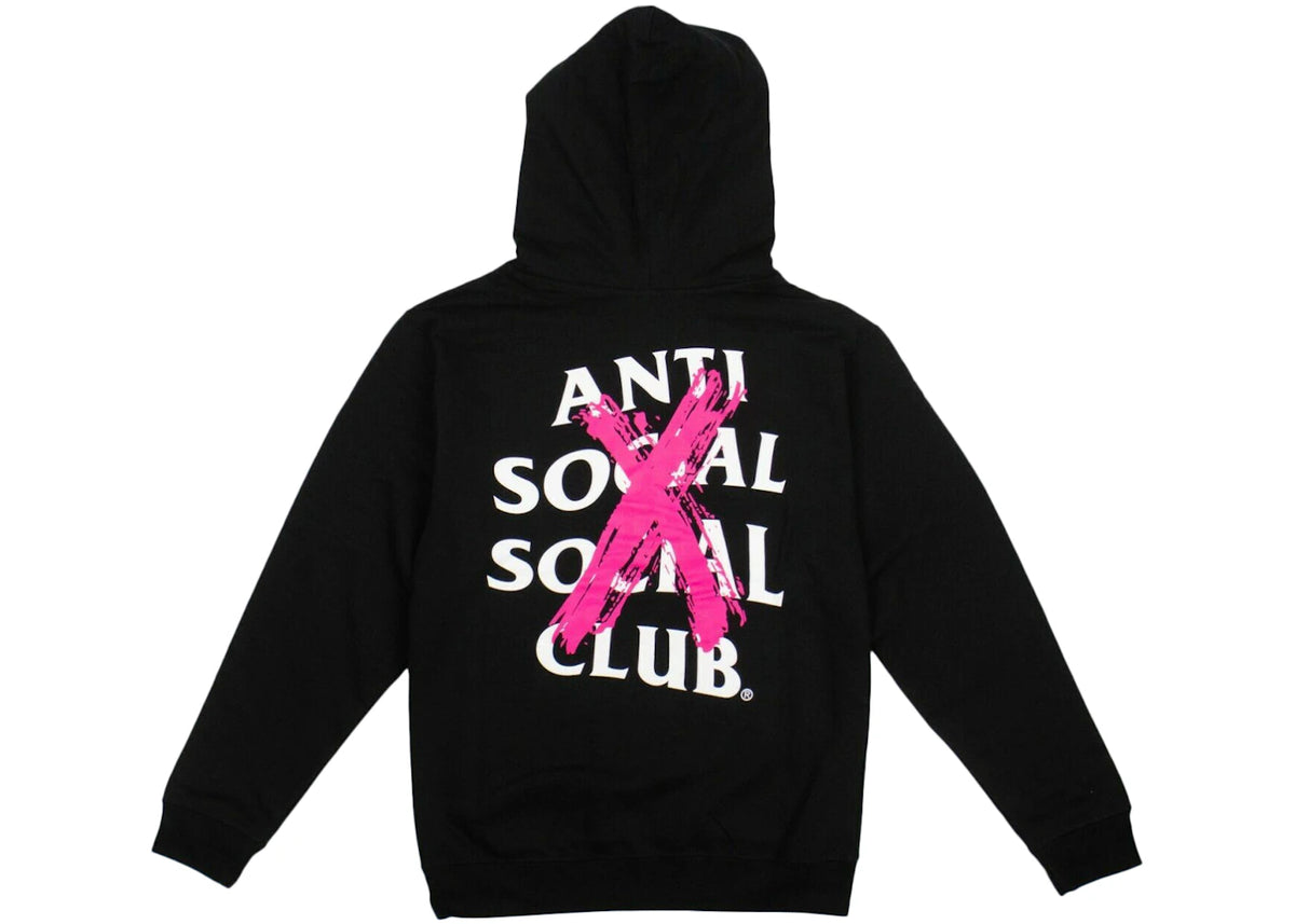 Anti Social Social Club Cancelled Hoodie Black (Pink X) - vue 360