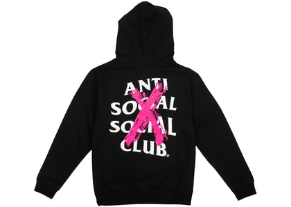 Anti Social Social Club Cancelled Hoodie Black (Pink X) - apparel view 2