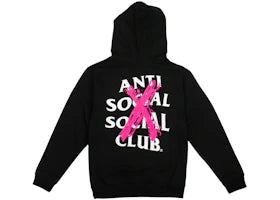 Anti Social Social Club Cancelled Hoodie Black (Pink X) - vue 360