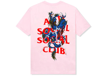 Anti Social Social Club Double Dragon Tee Pink - authentic Anti Social Social Club product