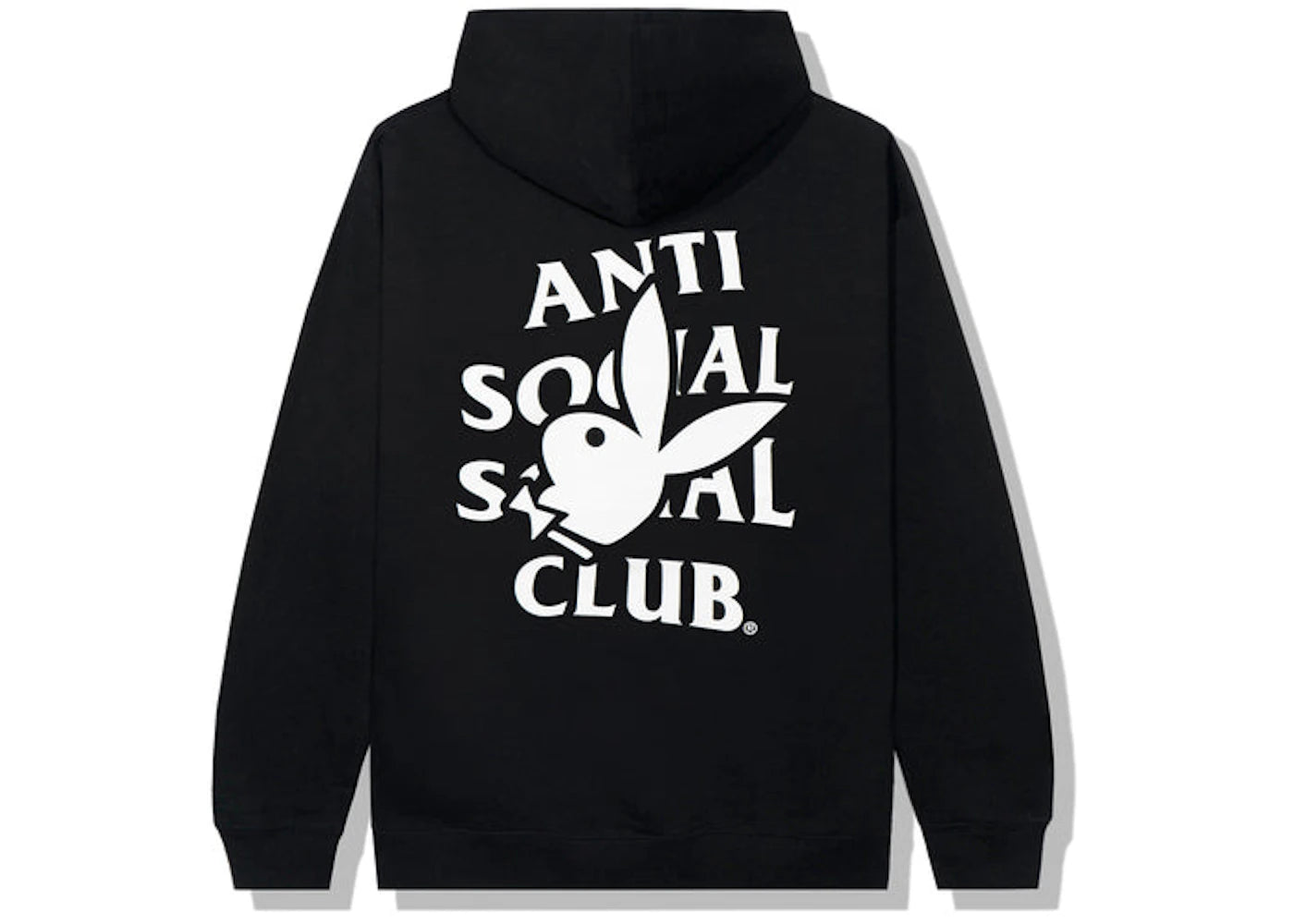 Anti Social Social Club Playboy Bunny Logo Hoodie Black - vue 360