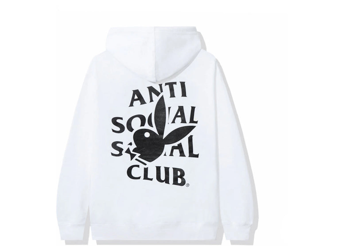 Anti Social Social Club Playboy Bunny Logo Hoodie White - vue secondaire B
