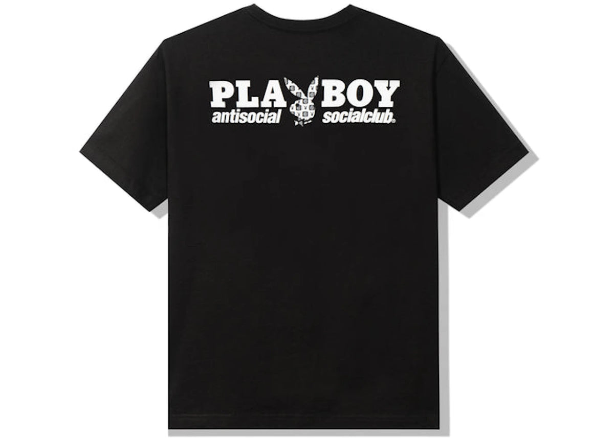 Anti Social Social Club Playboy Checkered T-shirt Black - vue 360