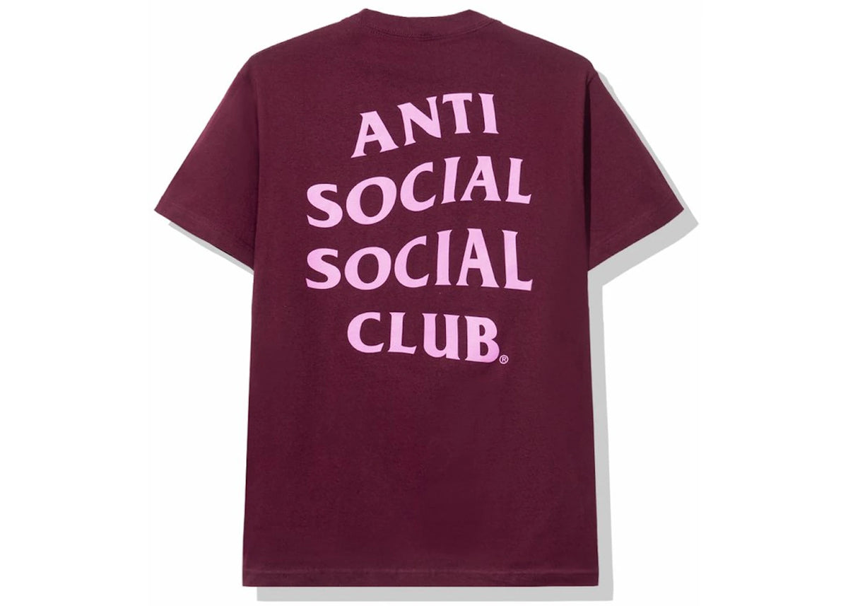 Anti Social Social Club Read Receipts Tee Maroon - vue secondaire B