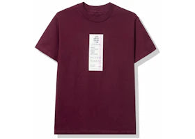 Anti Social Social Club Read Receipts Tee Maroon - vue 360