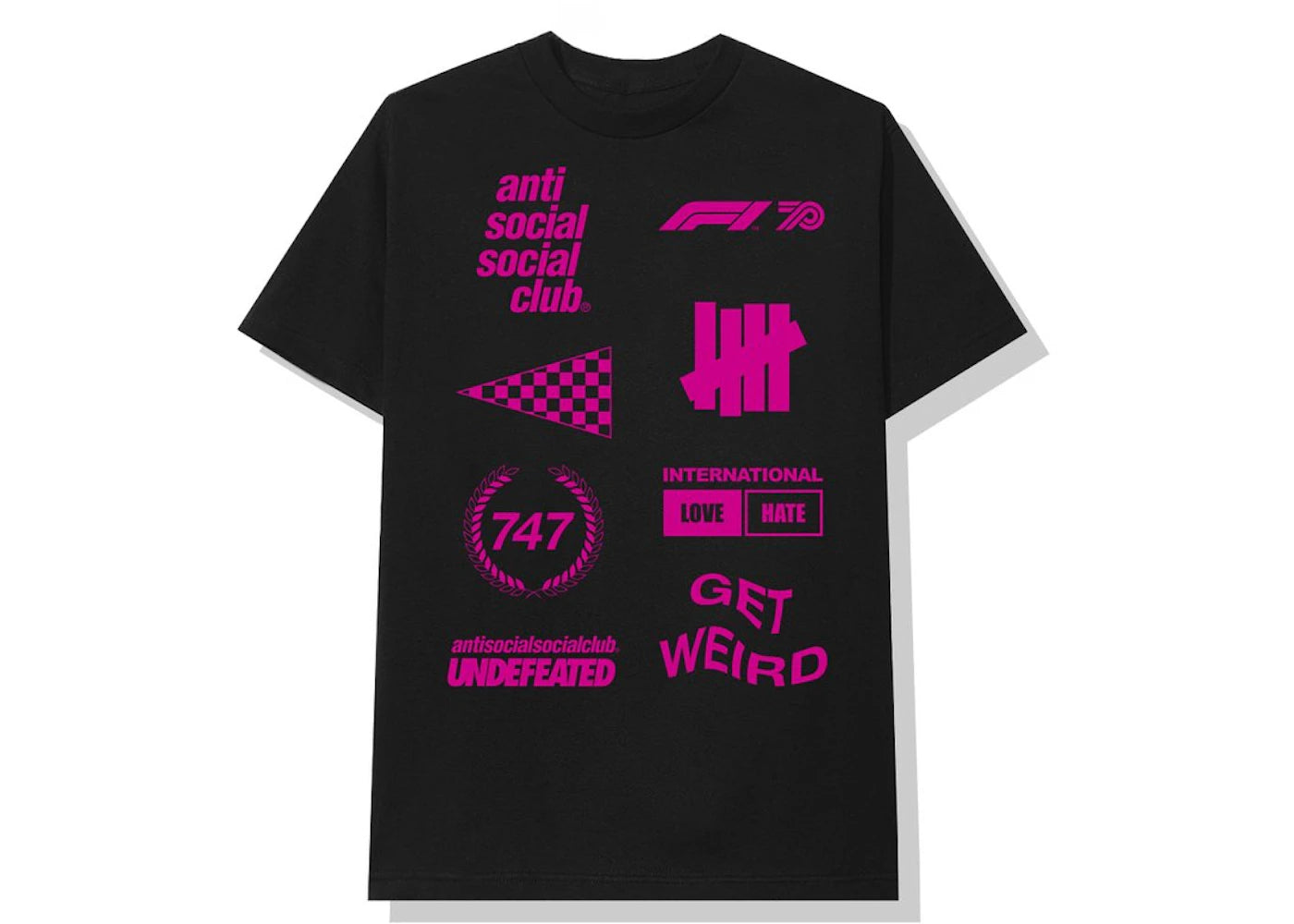 Anti Social Social Club UNDFTD X F1 Tee Black - vue secondaire B