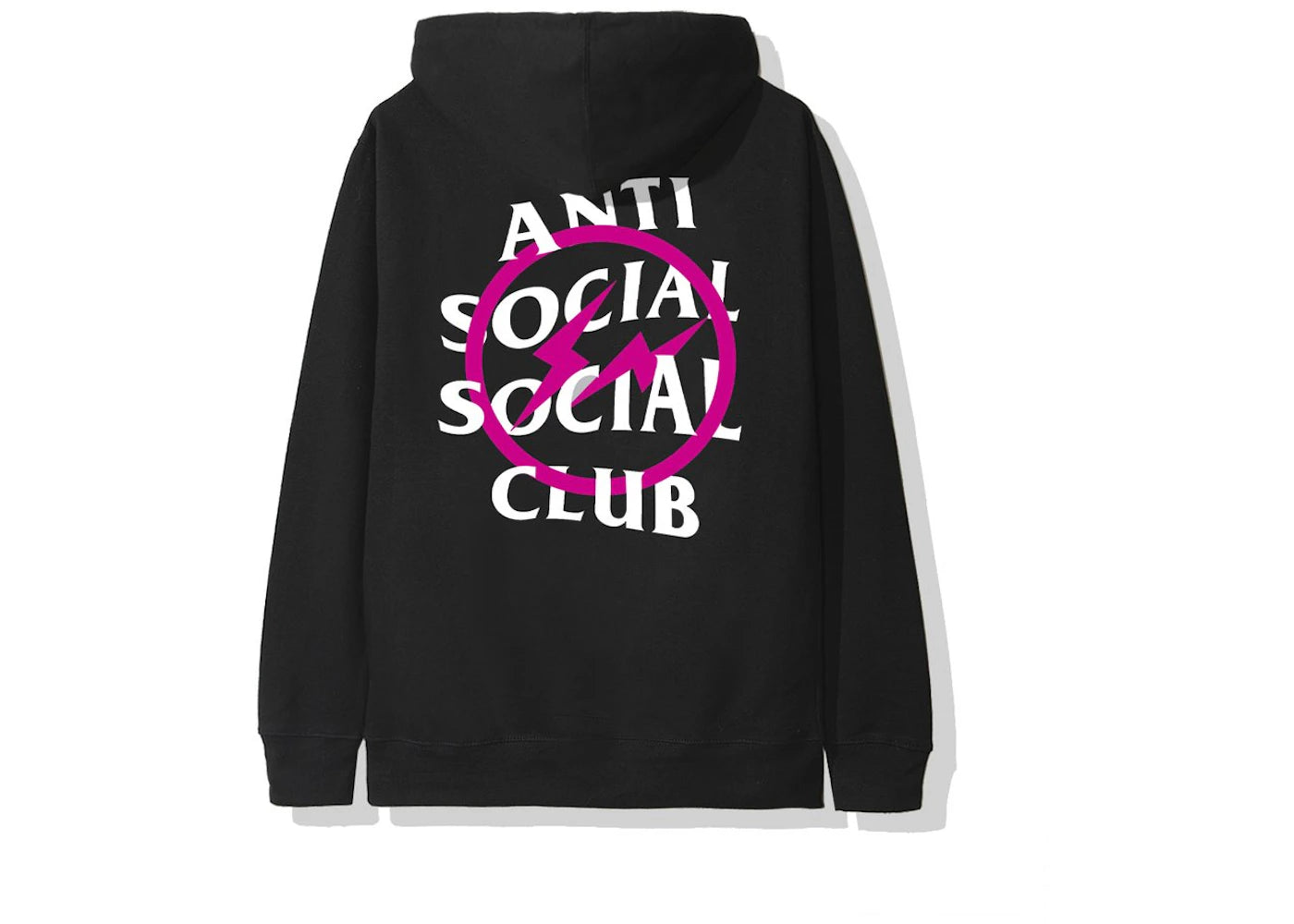 Anti Social Social Club x Fragment Pink Bolt Hoodie (FW19) Black - vue secondaire B