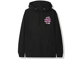 Anti Social Social Club x Fragment Pink Bolt Hoodie (FW19) Black - vue 360