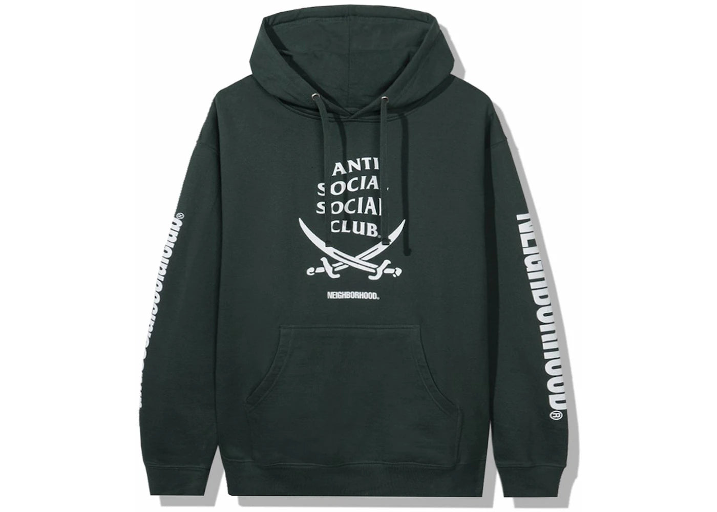 Anti Social Social Club x Neighborhood 6IX Green Hoodie Hoodie Green - vue 360