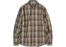Auralee Super Light Wool Check Shirt Shirt Brown/Blue/Check - vue 360