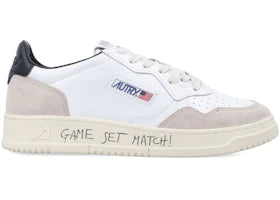 Autry Medalist Leather Low Game Set Match! White Black Grey - authentic Autry sneakers