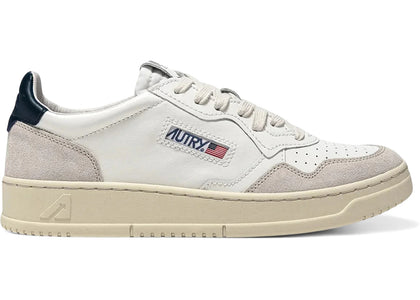 Autry Medalist Leather Low White Blue Beige - authentic Autry sneakers