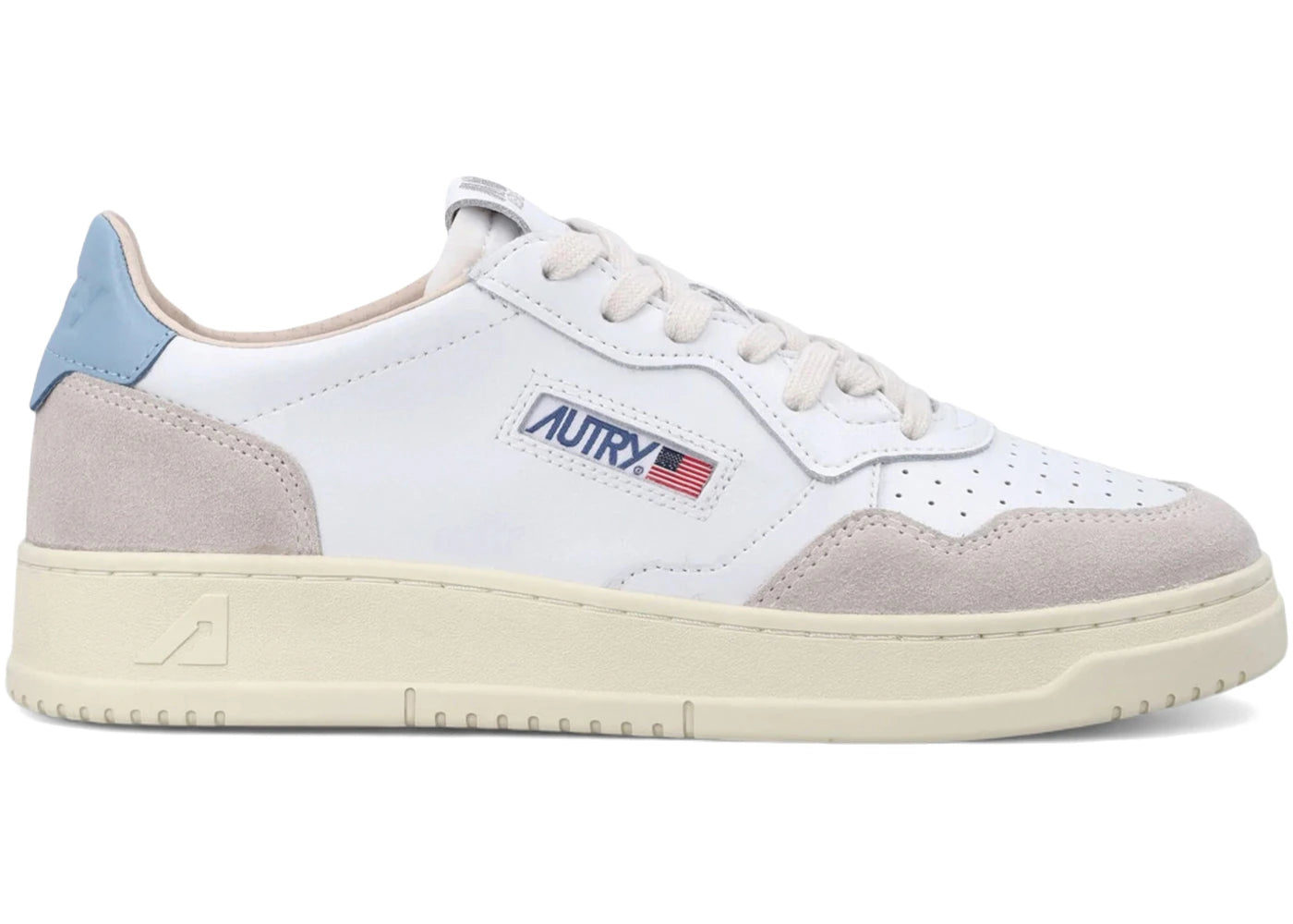 Autry Medalist Leather Low White Forget Me Not - vue 360