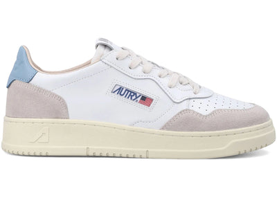 Autry Medalist Leather Low White Forget Me Not