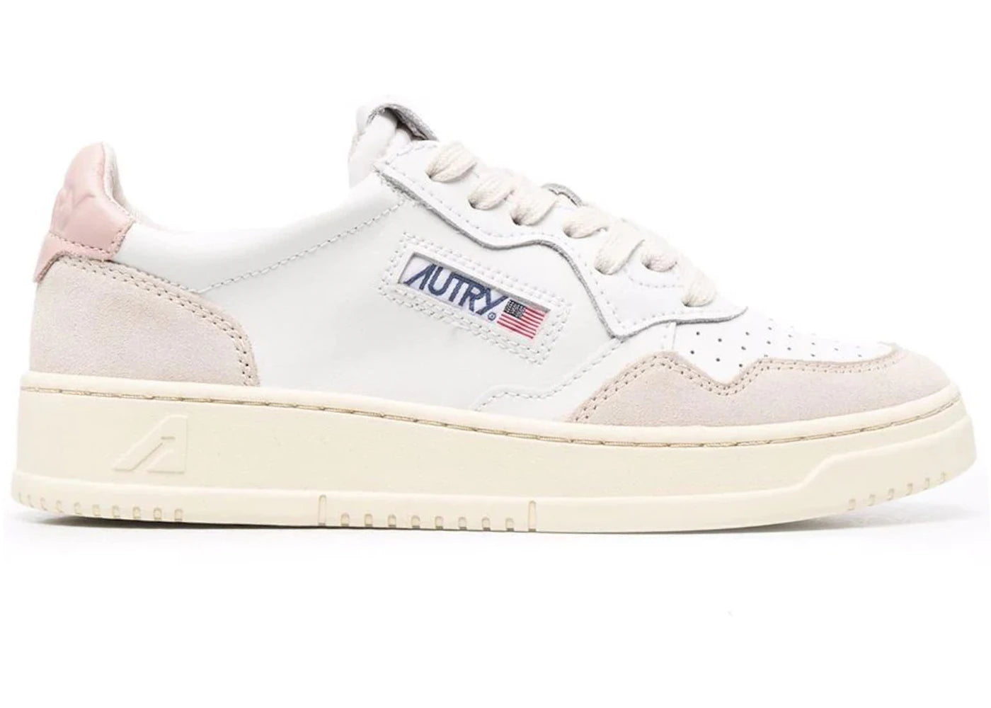 Autry Medalist Leather Low White Pink (Women's) - vue 360