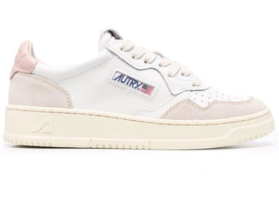 Autry Medalist Leather Low White Pink (Women's)