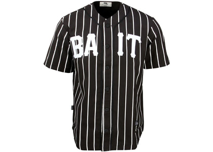 BAIT Sluggers Pinstripe Baseball Jersey Black/White - apparel view 2