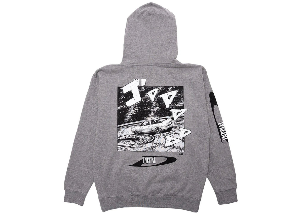 BAIT x Initial D Drift Design Hoodie Gray - vue 360