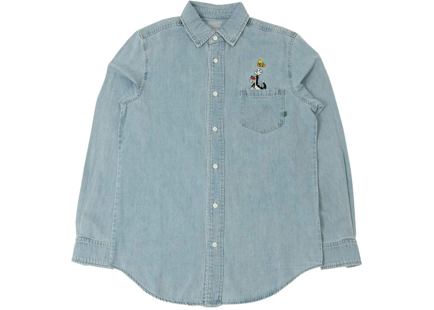 BAIT x Looney Tunes Denim Embroidery Shirt Blue - vue 360