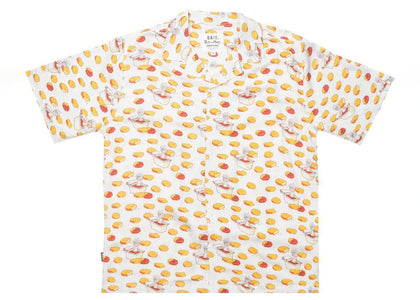 BAIT x Rick And Morty Chicken Nugget Hawaiian Button Up Shirt White - apparel view 2