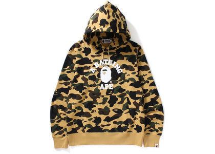 BAPE 1st Camo College Pullover Hoodie Yellow - authentic BAPE apparel