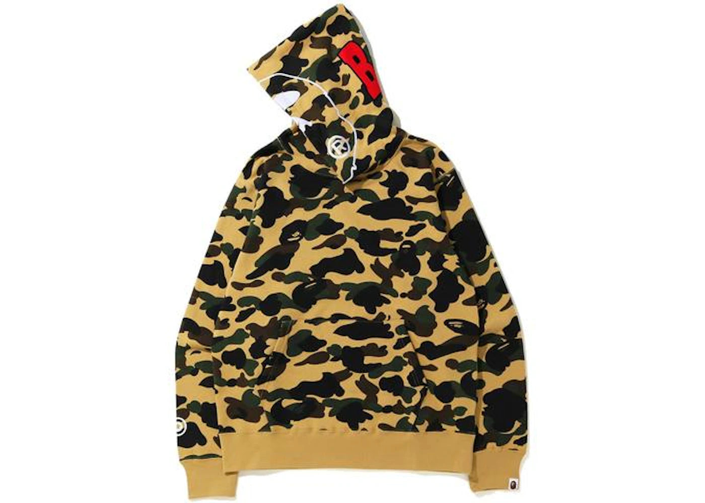 BAPE 1St Camo 2Nd Ape Pullover Hoodie Yellow - vue secondaire B