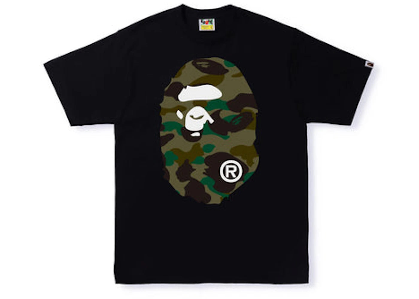 BAPE 1st Camo Big Ape Head Tee Black/Green - vue 360