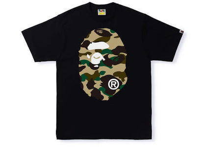 BAPE 1st Camo Big Ape Head Tee Black/Yellow - authentic BAPE product