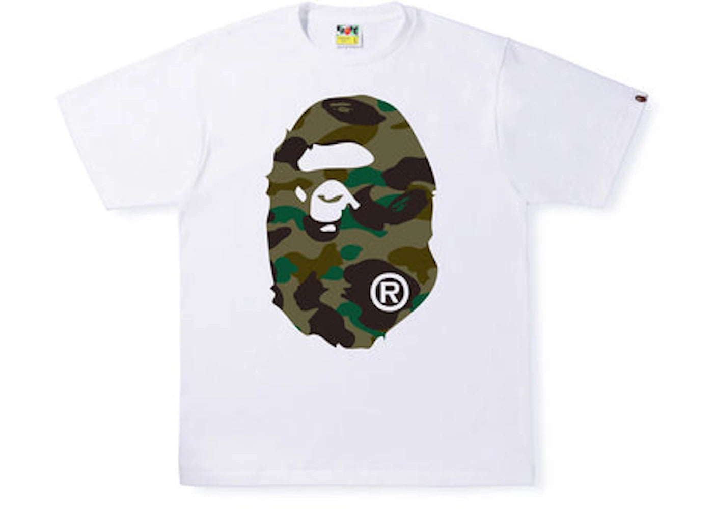BAPE 1st Camo Big Ape Head Tee White/Green - vue secondaire A