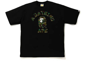 BAPE 1st Camo College Relaxe Fit Tee Black/Green - vue 360