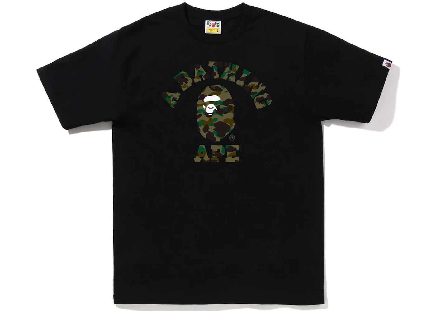 BAPE 1st Camo College Tee (FW22) Black Green - vue 360
