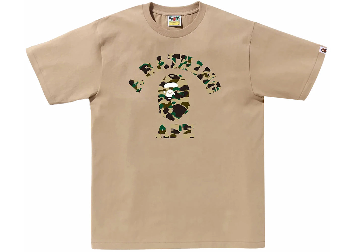 BAPE 1st Camo College T-Shirt (SS24) Beige/Gelb - vue 360