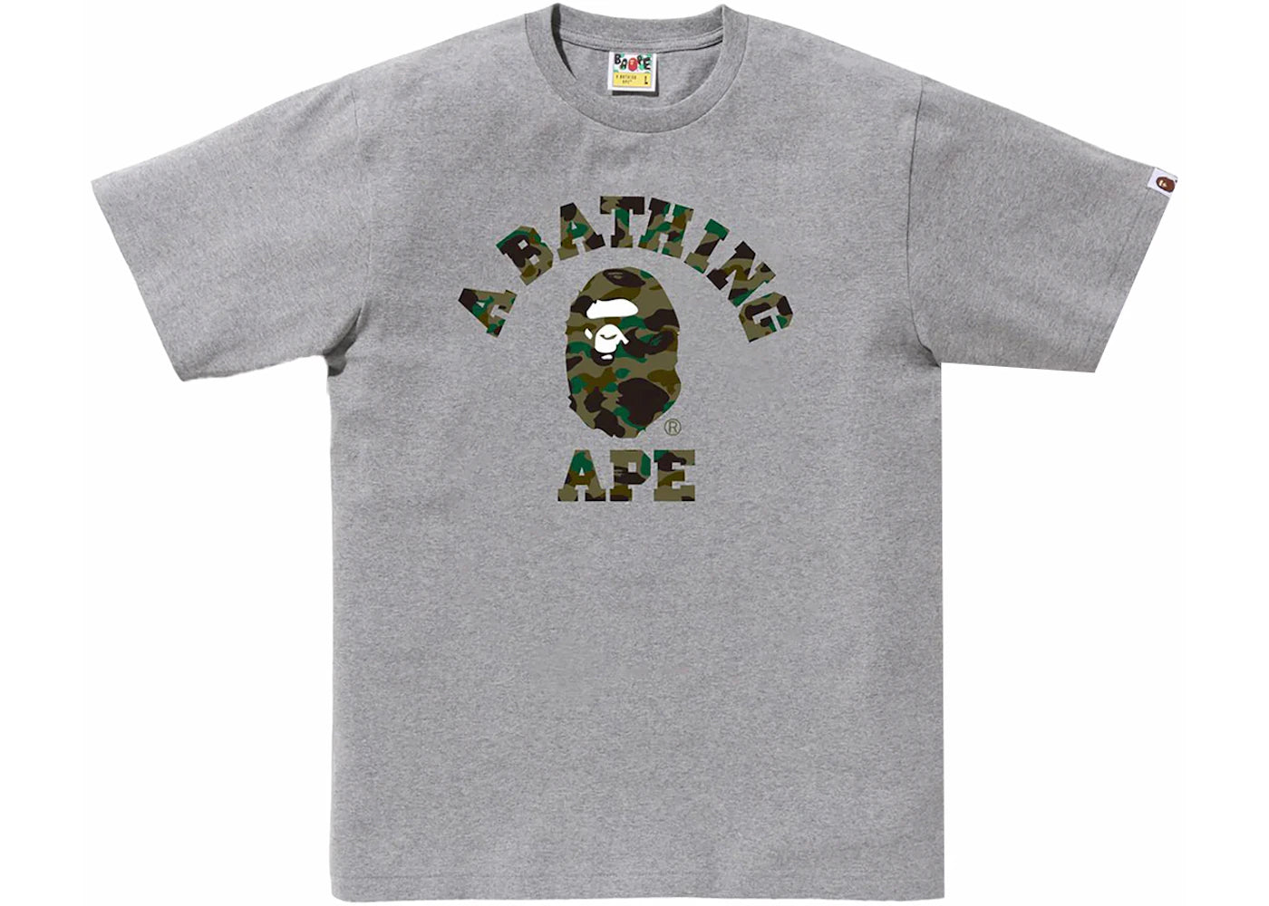 BAPE 1st Camo College T-Shirt (FS24) Grau/Grün - vue 360