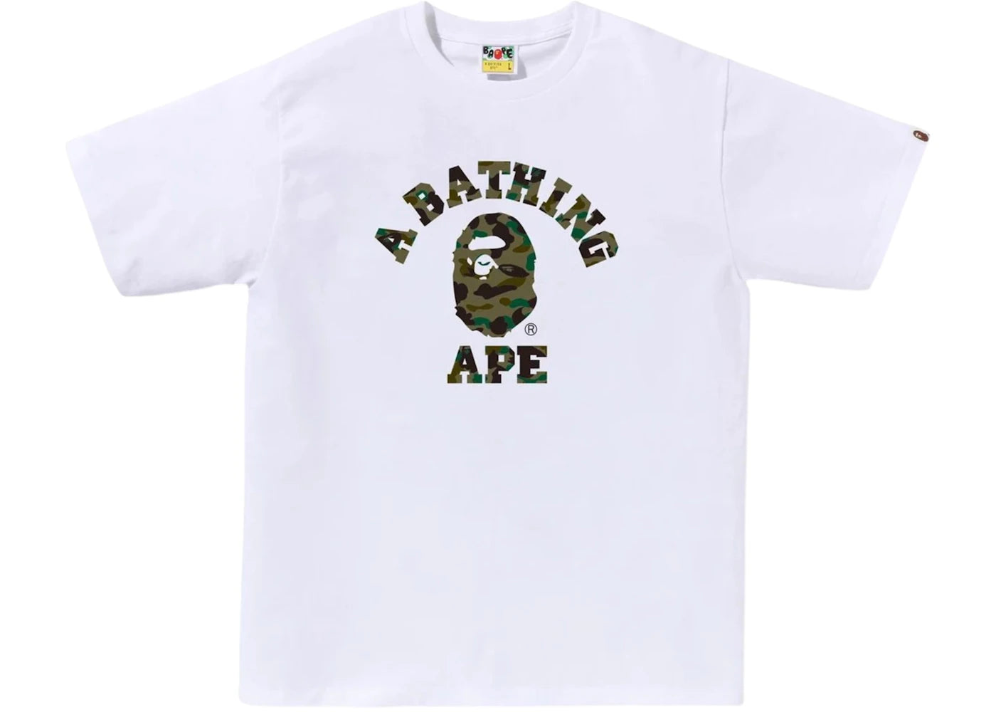 BAPE 1st Camo College Tee Tee White/Green - vue secondaire A