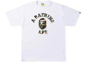 BAPE 1st Camo Crazy College Tee White - vue 360