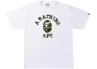 BAPE 1st Camo Crazy College Tee White