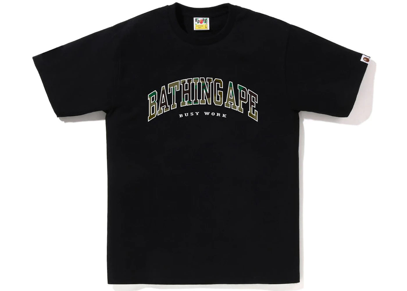 BAPE 1st Camo Logo Tee Black Green - vue 360