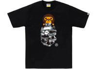 BAPE 1st Camo Milo On Ape Head Tee Tee Black/Grey