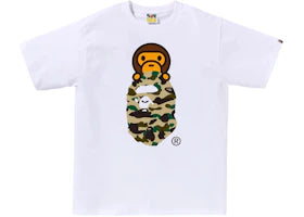 BAPE 1st Camo Milo On Ape Head Tee Tee White/Yellow