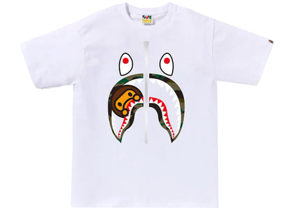 BAPE 1st Camo Milo Shark Tee White/Green - authentic BAPE product