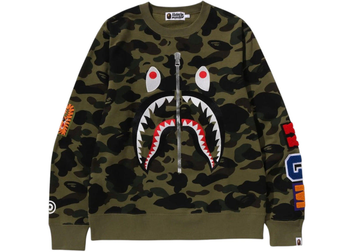 BAPE 1st Camo Shark Crewneck (SS25) Green - vue secondaire A