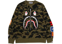 BAPE 1st Camo Shark Crewneck Sweatshirt Green
