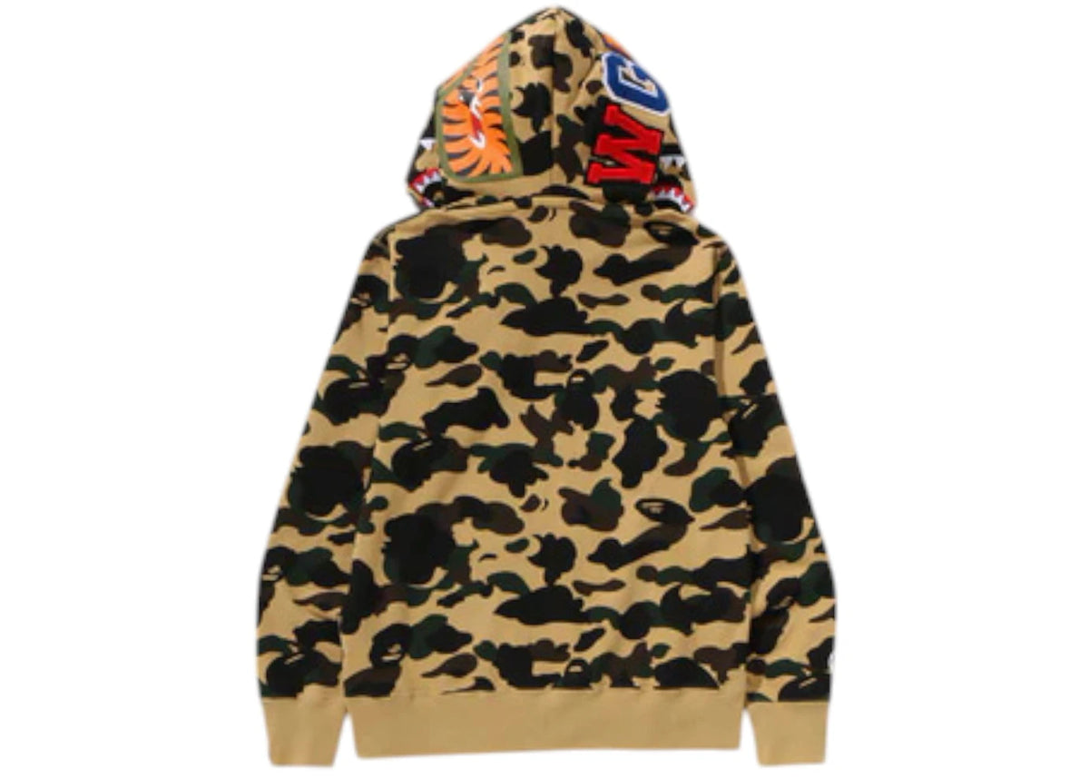 BAPE 1st Camo Shark Full Zip Double Hoodie (SS25) Yellow - vue secondaire B